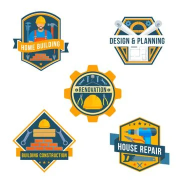 Work tools vector icons for house repair design Stock Illustration