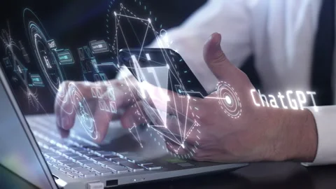 Work on training artificial intelligence using laptop and smartphone. Stock Footage 244727498