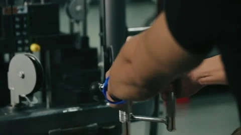 Work of training simulator in the gym Stock Footage 62329891