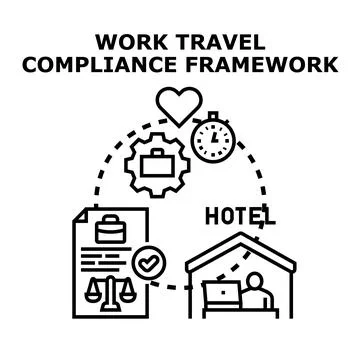 Work travel compliance framework concept illustration 스톡 일러스트