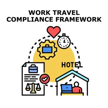 Work travel compliance framework concept illustration Stock Illustration