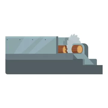 Work tree stump icon cartoon vector. Factory process Illustrazione stock