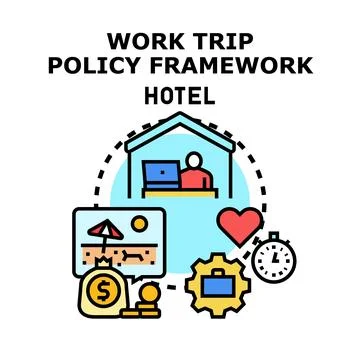 Work trip policy framework hotel business concept Stock Illustration