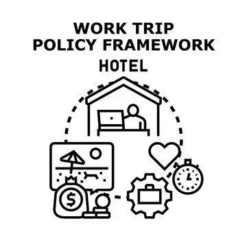 Work trip policy framework hotel business concept Stock Illustration