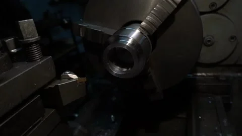 Work turning product metalworking on old equipment 스톡 동영상 160659934