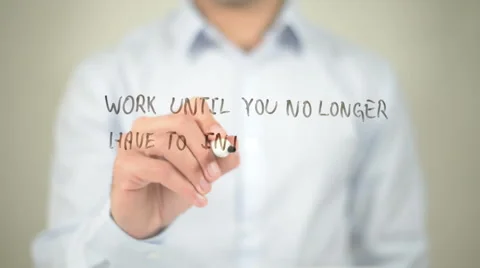 Work Until You No Longer Have To Introduce Yourself ,  writing on  screen Video stock 62762716