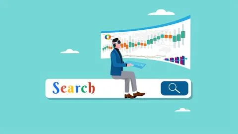 Work using AR &amp; VR headset technology, businessman analyzes company marketi.. Illustrazione stock