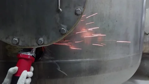Work Using a Grinder Stock Footage 236996840