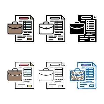 Work variety document file color icon vector 库存插图