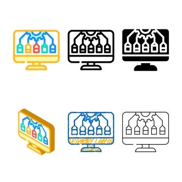 Work variety organization color icon vector Stock Illustration