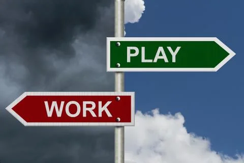 Work versus play Stock Illustration