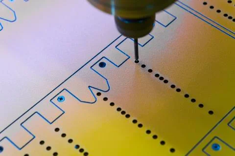 Work of the vertical milling machine with CNC. Stock Photos