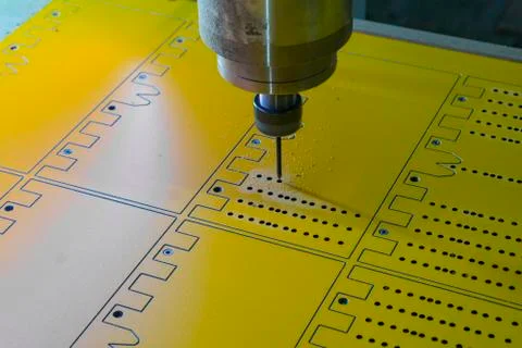 Work of the vertical milling machine with CNC. Stock Photos
