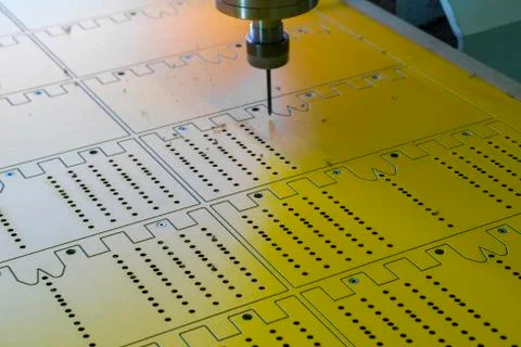 Work of the vertical milling machine with CNC. Stock Photos