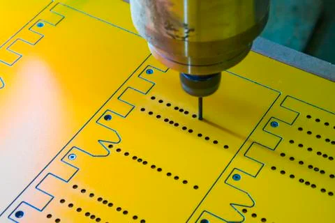 Work of the vertical milling machine with CNC. Stock Photos