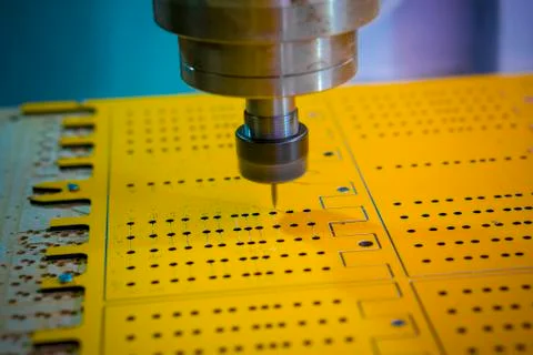 Work of the vertical milling machine with CNC. Stock Photos