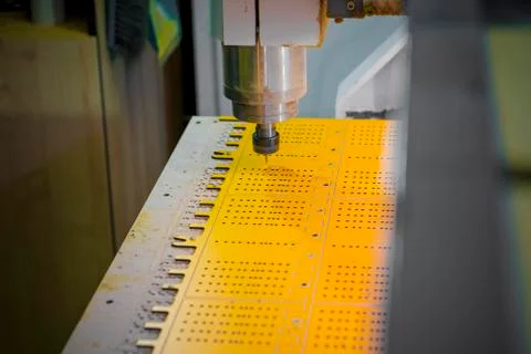 Work of the vertical milling machine with CNC. Stock Photos
