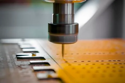 Work of the vertical milling machine with CNC. Stock Photos