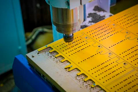 Work of the vertical milling machine with CNC. Foto stock