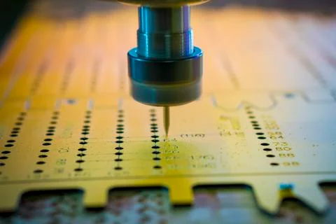 Work of the vertical milling machine with CNC. Stock Photos