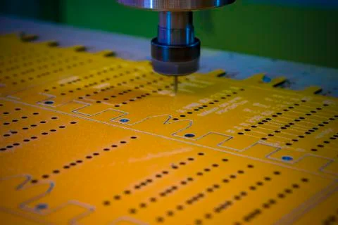 Work of the vertical milling machine with CNC. Stock Photos