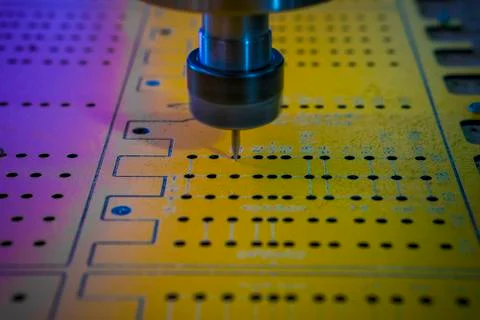 Work of the vertical milling machine with CNC. Foto stock