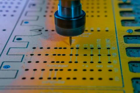 Work of the vertical milling machine with CNC. Stock Photos