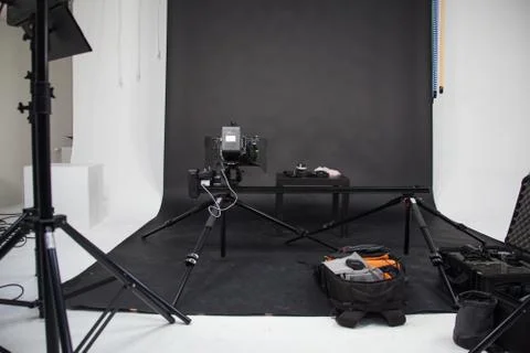 The work of a video camera in the studio Foto stock