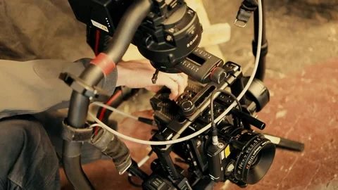 The work of the video studio. Professional equipment, cameras, light Video stock 144708847
