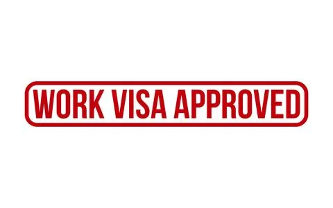 Work Visa Approved Rubber Stamp Seal Vector Stock-Illustration