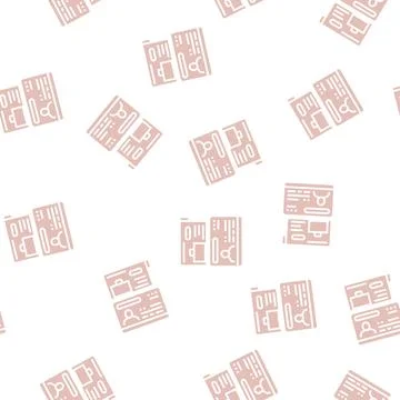 Work visa glyph seamless pattern Illustrazione stock