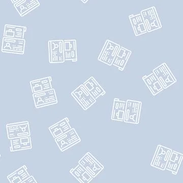 Work visa line seamless pattern Stock Illustration