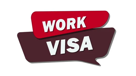Work visa – an official document or permit that allows a person Video stock 305860197