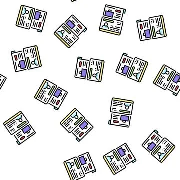 Work visa vector seamless pattern Stock Illustration
