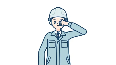 Work wear man sad and crying with alpha channel 스톡 동영상 300808782