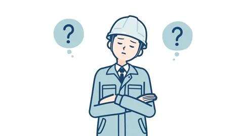 Work wear man think and not understand with alpha channel Stock Footage 300811226