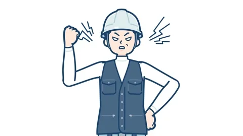 Work wear middle man irritable and angry with alpha channel Stock Footage 301511622