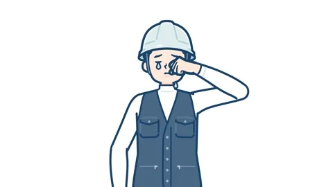 Work wear middle man sad and crying with alpha channel Stock Footage 301512870