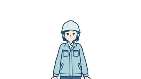 Work wear woman a pose making a X with the arms with alpha channel Stock Footage 291367135