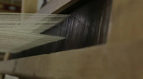 Work On The Weaving Loom Stock Footage 62332463