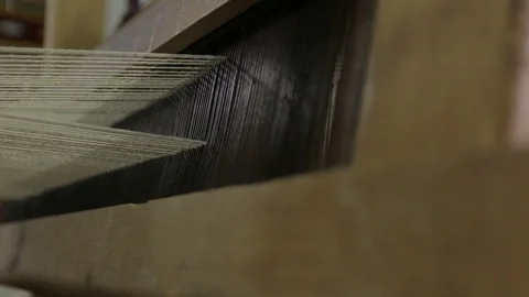 The Work On The Weaving Loom Stock Footage 88054869