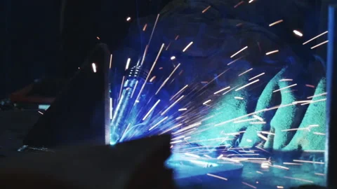 The work of a welder with argon welding. Close-up. Stock-Footage 153752842