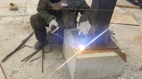 Work welder. Weld. Video stock 49422956
