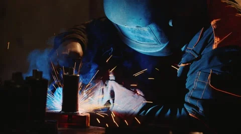 Work with welding factory Stock Footage 59318574