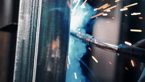 Work with the welding machine Stock-Footage 130340972