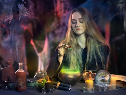 The work of the witch Stock Photos