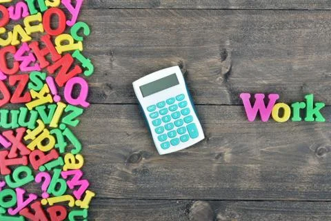 Work on wooden table Stock Photos