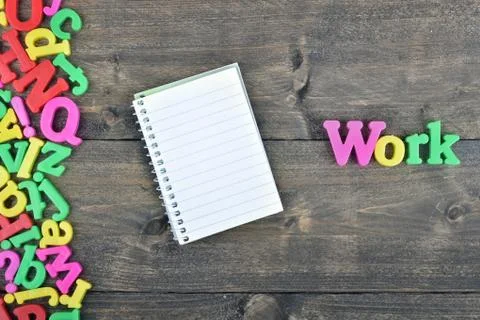 Work on wooden table Stock Photos