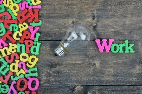 Work on wooden table Stock Photos