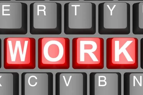 Work word on computer keyboard Stock Illustration
